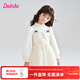 笛莎（DEESHA）女童小香風(fēng)網(wǎng)紗連衣裙2025冬季新款公主禮服裙中大童女孩童裝裙子 奶白色 130