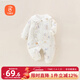 貝瑞加（Babyprints）嬰兒連體衣男女寶寶秋冬夾棉衣服150克加厚保暖爬服柔軟哈衣 白73