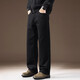 貴色高端純棉黑色男士牛仔褲寬松直筒闊腿秋冬季舒適百搭休閑長(cháng)褲子男