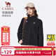 駱駝（CAMEL）搖粒絨外套女2025秋季薄絨保暖內膽立領(lǐng)開(kāi)衫外套夾克 J25CAXN002，幻影黑 ，女 M