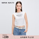 MISS SIXTYT恤女無(wú)袖撞色logo薄款彈力修身套頭上衣 白色 S