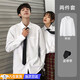 皓梵潔學(xué)院風(fēng)白襯衫青少年配領(lǐng)帶次日達襯衣男寬松中學(xué)生長(cháng)袖西裝畢業(yè)裝 白色 口袋襯衫【送領(lǐng)帶】 XL 【建議110-120斤】
