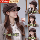 JIOESC帽子女秋冬時(shí)尚洋氣顯臉小2026新款女士冬季八角帽高級感貝雷帽 咖啡色 均碼55-60cm