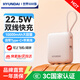 HYUNDAI現代韓國充電寶小巧便攜3c認證可上飛機自帶線(xiàn)10000毫安迷你超大容量22.5W超級快充移動(dòng)電源輕薄 粉色【超mini自帶雙線(xiàn)丨22.5W快充】