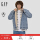 蓋璞（GAP）男女裝2025秋季新款仿羊羔絨內里寬松牛仔夾克百搭外套791870