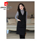 皮爾卡丹（pierre cardin）優(yōu)雅百搭2026秋冬季新款黑色毛呢馬甲連衣裙女中長(cháng)v領(lǐng)毛呢背心裙 黑色 單件背心裙 M 85-100斤