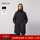 PRICH【90%鵝絨】時(shí)尚高領(lǐng)V格壓膠羽絨服2025冬季新品長(cháng)款束腰女 19黑色 S 160