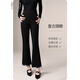晚白【修飾腿型超顯瘦】氣質(zhì)微喇褲2026春款高腰蕾絲邊褲子時(shí)尚休閑褲 黑色 27