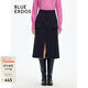 BLUE ERDOS半身裙女裝秋冬通勤簡(jiǎn)約口袋設計開(kāi)叉西裝半裙 黑 165/68A/M