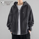 史努比（SNOOPY）衛衣男春秋連帽開(kāi)衫外套寬松美式戶(hù)外休閑男士上衣 深灰 L