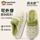 大嘴猴棉拖鞋男新款室內家居加絨加厚防滑保暖情侶秋冬棉拖女 綠色40-41