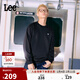Lee25秋冬新品舒適版圓領(lǐng)小Logo貼布男長(cháng)袖衛衣 黑色  2XL 