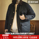 馬登工裝美式復古Safari獵裝夾克棉衣男冬撞色翻領(lǐng)加厚保暖棉服外套 深灰 L
