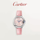 CARTIER卡地亞藍氣球女士手表瑞士原裝全自動(dòng)機械表時(shí)尚藍寶石鏡面女表 粉面 皮帶 33mm