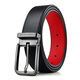 鱷魚(yú)恤情人節禮物本名年皮帶頭層牛皮紅色男士針扣腰帶