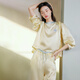 一繭一絲東方簡(jiǎn)奢風(fēng)真絲睡衣女款長(cháng)袖長(cháng)褲套裝家居服100%桑蠶絲生日禮物 “遇·鯨”真絲套裝 L