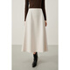 塔馳密司（touchmiss）女裝半身裙冬季新款細閃垂感大A傘擺長(cháng)裙彈力高腰毛呢半身裙 米白色 M 160/68A