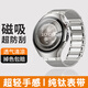 SOULUX【全網(wǎng)熱銷(xiāo)100萬(wàn)+】適用華為手表Watch4pro表帶Watch5/GT5/GT4/GT3/GT2磁吸金屬不銹鋼表鏈高端男 鈦銀色【輕盈透氣I編織磁吸鋼帶】22mm接口