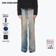 ANN ANDELMAN【李晟同款】官方直營(yíng)復古重工做舊洗水直筒牛仔褲寬松休閑長(cháng)褲 藍色 S