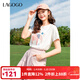 LAGOGO拉谷谷2025年新款百搭輕盈大象刺繡T恤女OATT314WG3 本白色 M