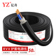 億舟（YZ）RVV護套線(xiàn)2芯電纜 無(wú)氧銅多股銅絲軟護套線(xiàn) 監控電源線(xiàn) RVV2*2.5平方 50米