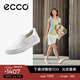 愛(ài)步（ECCO）休閑鞋女鞋 輕奢牛皮休閑板鞋一腳蹬小白鞋 柔酷 470853 白色47085361146 39 (245mm)