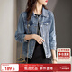 尚都比拉休閑經(jīng)典復古丹寧風(fēng)牛仔外套女春秋百搭短款上衣 牛仔藍 M碼 
