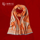 中國國家博物館一馬當先真絲絨圍巾創(chuàng  )意復古中國風(fēng)文創(chuàng  )喜慶保暖新年禮物披肩圍巾 橘色