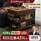 法莎蒂茶幾折疊多功能小桌子小戶(hù)型客廳邊柜可移動(dòng)推車(chē)沙發(fā)邊幾 【胡桃色】可移動(dòng)折疊小推車(chē)邊幾