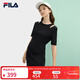 斐樂(lè ) 斐樂(lè )官方女裝針織連衣裙2025夏新款時(shí)尚簡(jiǎn)約休閑修身連身裙 正黑色-BK XL 175/92A/XL
