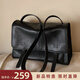 南風(fēng)Chio2nd頭層牛皮暖陽(yáng)學(xué)院郵差包包女黑色百搭單肩斜挎包圣誕送禮 經(jīng)典黑大號