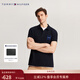 Tommy Hilfiger【透氣舒適】春夏男裝純棉珠地網(wǎng)眼絨面字母翻領(lǐng)短袖POLO衫 深藏青DW5 XL （推薦：165-180斤）