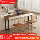 提尼米亞實(shí)木升降書(shū)桌橫廳沙發(fā)后長(cháng)條桌中古風(fēng)多功能可移動(dòng)客廳學(xué)習電腦桌 2.2米丨五檔高度可調 升級ENF純凈級實(shí)木