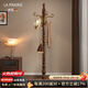 LA PRAIRIE德國品牌歐式實(shí)木衣帽架落地臥室掛衣架簡(jiǎn)約現代家用客廳衣服架子 胡桃色【加大底盤(pán)】