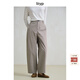 旅途原品ltyp 100%色織匹馬棉O型褲 文藝休閑隨性闊腿褲女冬季 椰殼灰 S