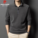 皮爾卡丹（pierre cardin）衛衣男秋冬季半拉鏈立領(lǐng)長(cháng)袖t恤男德絨商務(wù)休閑上衣服 灰色 XL