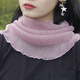 暢印圍脖女套頭秋冬薄款遮陽(yáng)百變小絲巾護脖子百搭脖套防風(fēng)多功能紗巾 豆沙