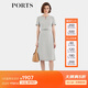 PORTS寶姿女裝春夏新款淺灰色簡(jiǎn)約側邊褶裥收腰短袖連衣裙 淺灰色 S (4)