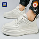 海瀾之家HLA男鞋經(jīng)典板鞋男士厚底增高鞋運動(dòng)休閑鞋男 M576白色42