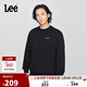 Lee25秋冬新品舒適版圓領(lǐng)金屬Logo貼標男長(cháng)袖衛衣 黑色  2XL 