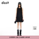 DZZIT地素連衣裙夏季花苞裙擺設計小黑裙女 黑色 S