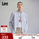 Lee標準版日常簡(jiǎn)約翻領(lǐng)小Logo男長(cháng)袖襯衫休閑潮流