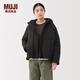 MUJI 女式 不易沾水 羽絨夾克 羽絨服女款 女裝25年冬季外套 BD11BA5A 黑色 M (160/84A)