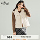 伊芙麗（eifini）伊芙麗超細條燈芯絨設計感通勤羽絨馬甲2025秋季新款外套女 米白 預售 S