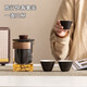 京多夢(mèng)便攜式戶(hù)外旅行專(zhuān)用茶具套裝露營(yíng)喝茶裝備玻璃泡茶杯泡茶壺快客杯 【今/次日達】遠山快客杯/便攜包-雅黑 一壺3杯