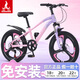 鳳凰（Phoenix）兒童自行車(chē)變速山地車(chē)學(xué)生6-8-10-12-15歲男女童車(chē)小孩腳踏單車(chē) 【鋼架/變速】一體輪紫粉 22寸【145-165cm】