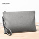 斌利袋鼠時(shí)尚信封包男軟皮商務(wù)男士手包休閑潮流大容量手拿包手抓包手拎包 灰色1901