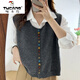 啄木鳥(niǎo)（TUCANO）開(kāi)衫針織馬甲背心女秋冬外穿2025新款文藝風(fēng)寬松短款疊穿無(wú)袖上衣 深灰色 M 【建議106-115斤】