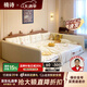 楠詩(shī)家居親子床一家四口的拼接子母主臥二胎奶油風(fēng)家庭榻榻米怪獸地臺大床 1.2米+1.2米組合床 框架結構