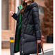 可蓓兒防寒保暖羽絨服女中長(cháng)款冬季新款媽媽裝高檔白鴨絨外套黑色 L